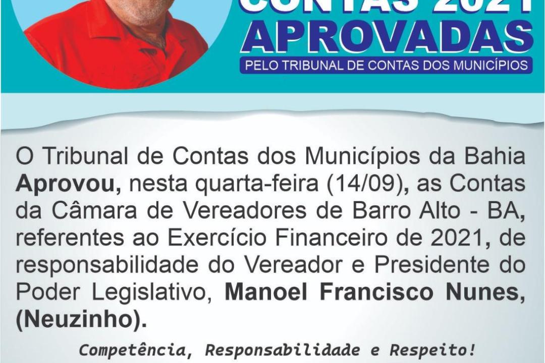 Contas 2021 Aprovadas Pelo Tribunal de Contas dos Municípios 