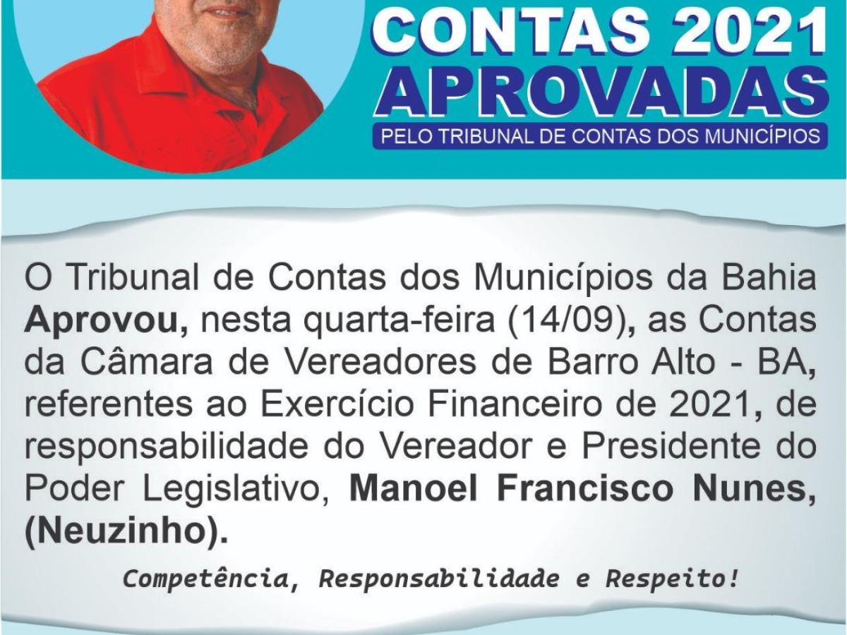 Contas 2021 Aprovadas Pelo Tribunal de Contas dos Municípios 