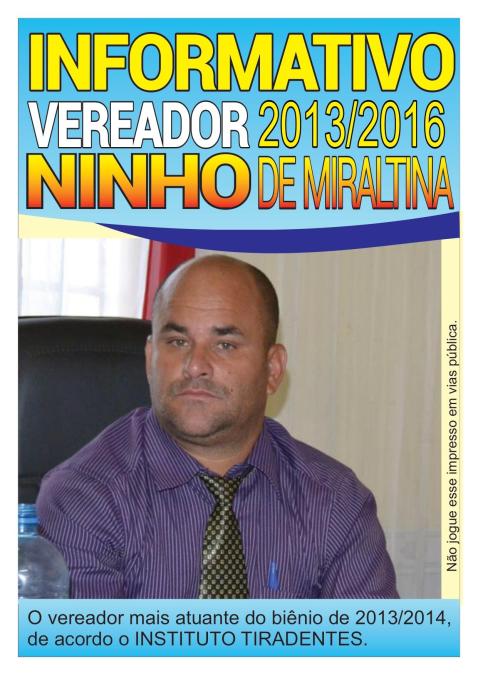 Informativo- Vereador Ninho de Miraltina